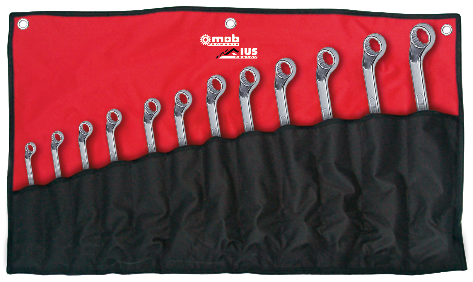 Set chei inelare duble cotite, in husa