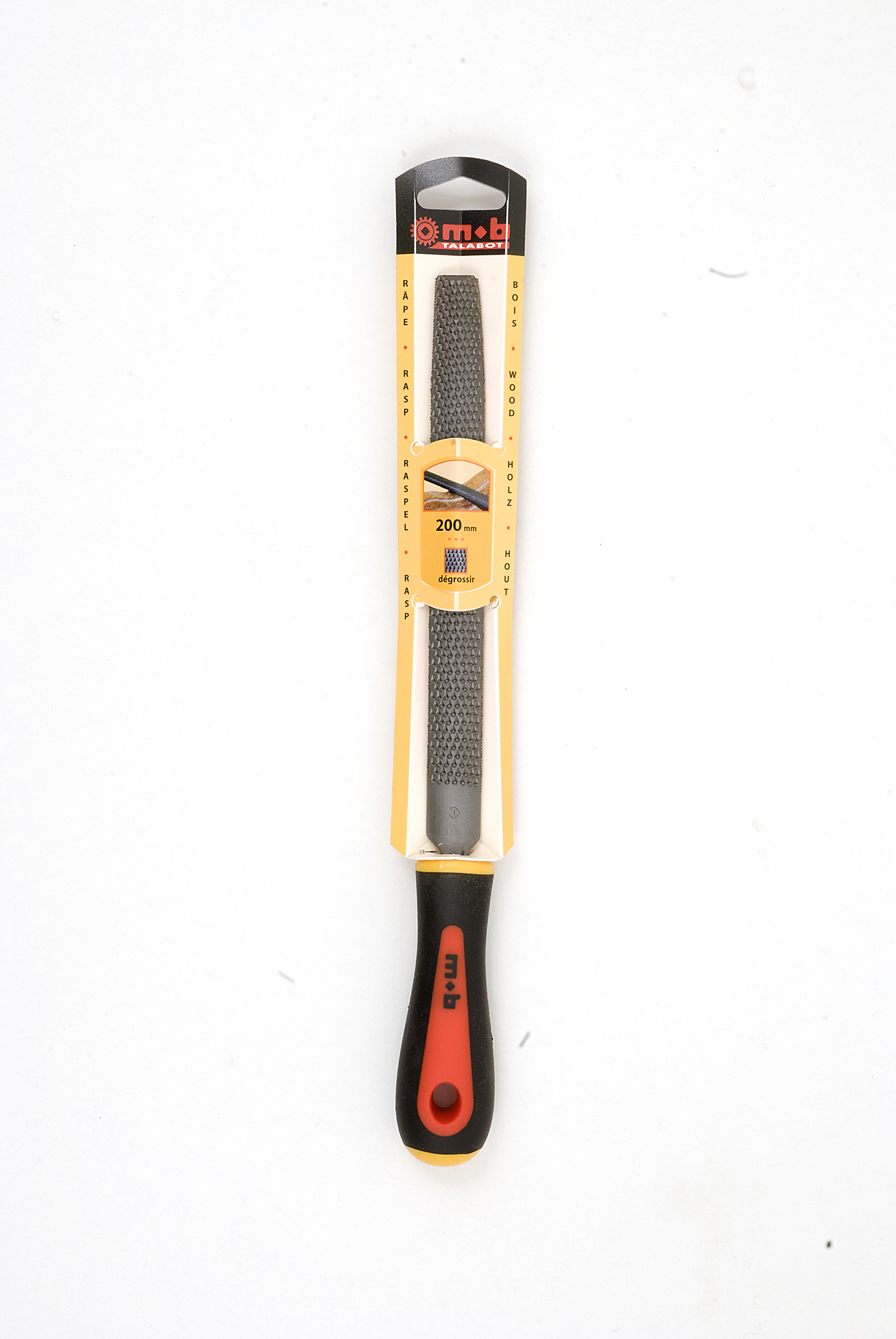 HALF-ROUND RASP BI-MATERIAL HANDLE ON CARD