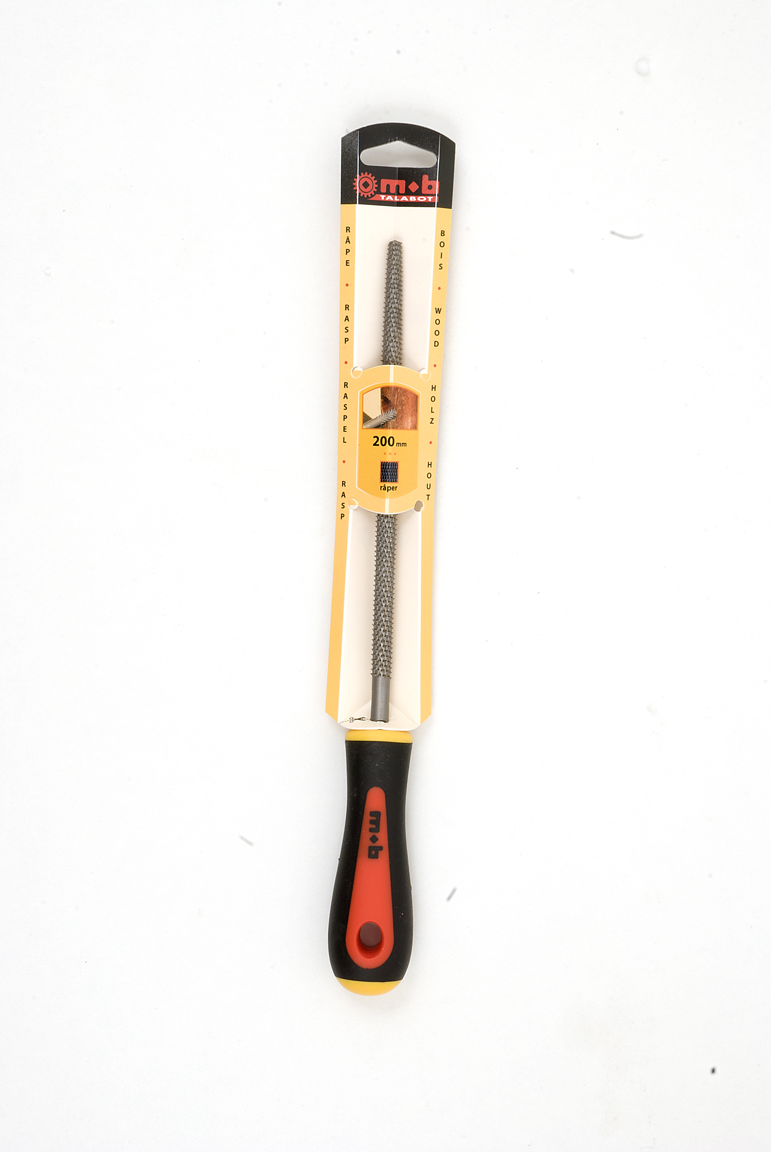 ROUND RASP BI-MATERIAL HANDLE ON CARD