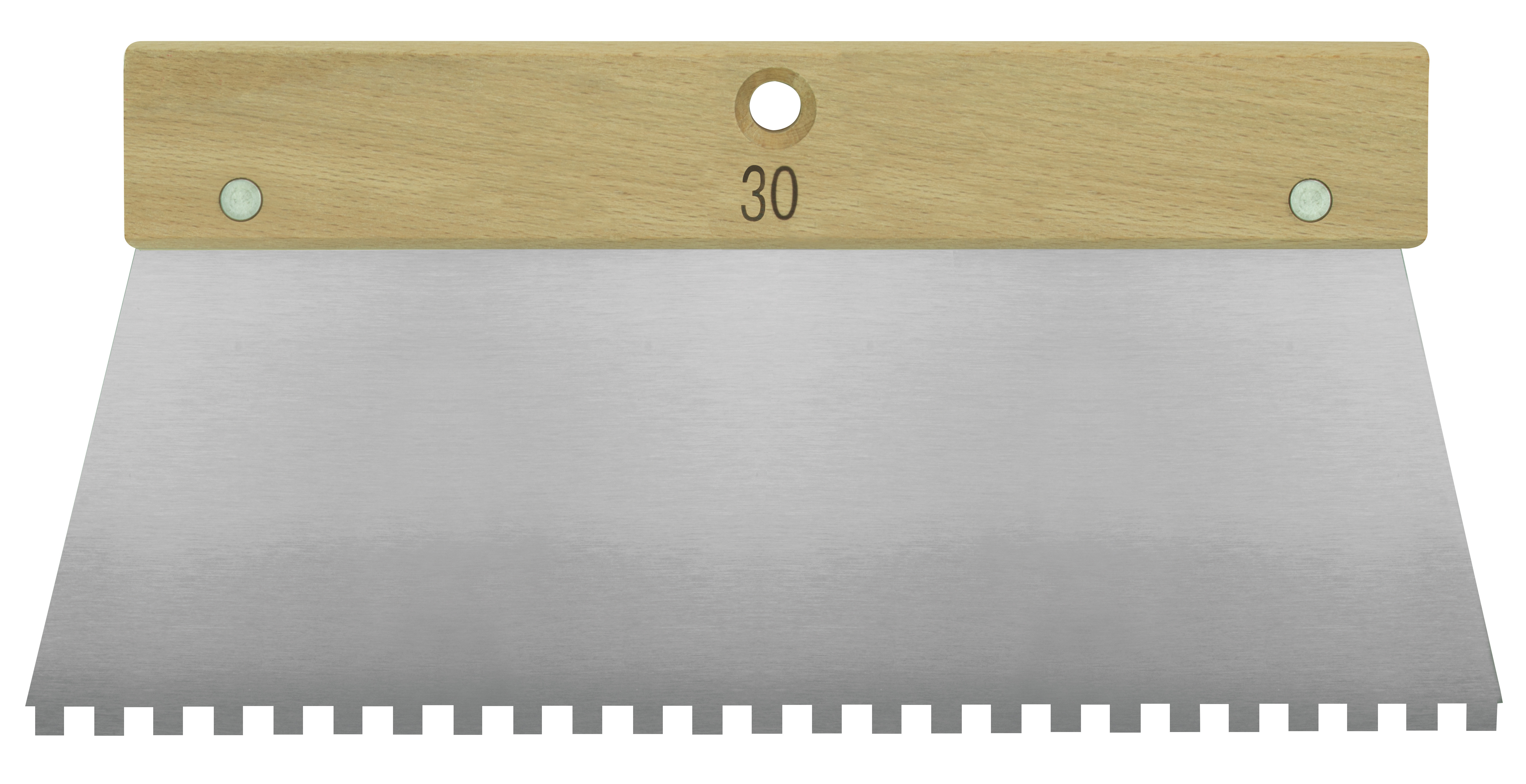 SPATULĂ DINȚATĂ, MÂNER DE LEMN 30 CM