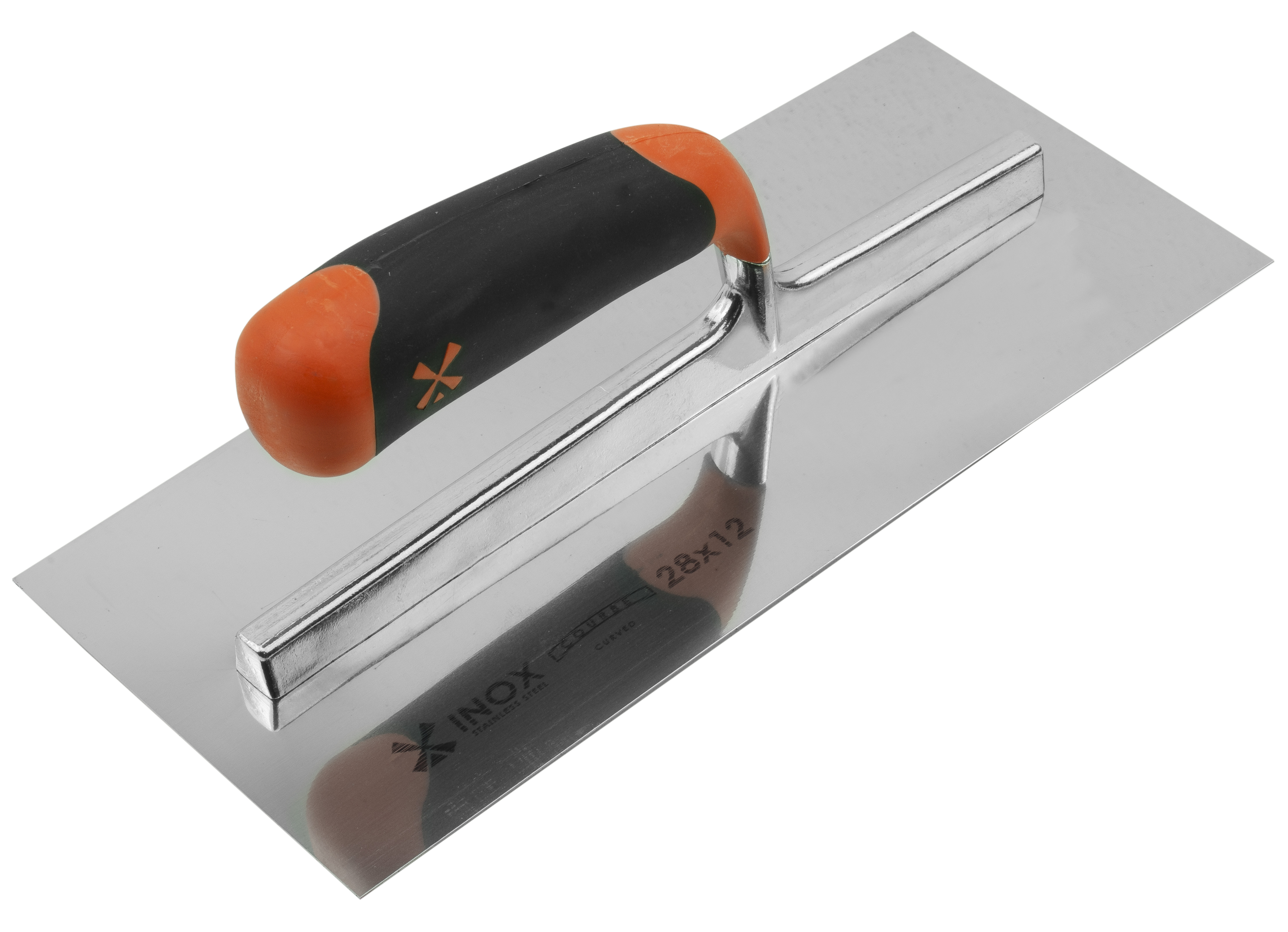 GLETIERĂ INOX CURBATĂ CU MONTURĂ DE ALUMINIU, MÂNER BIMATERIAL