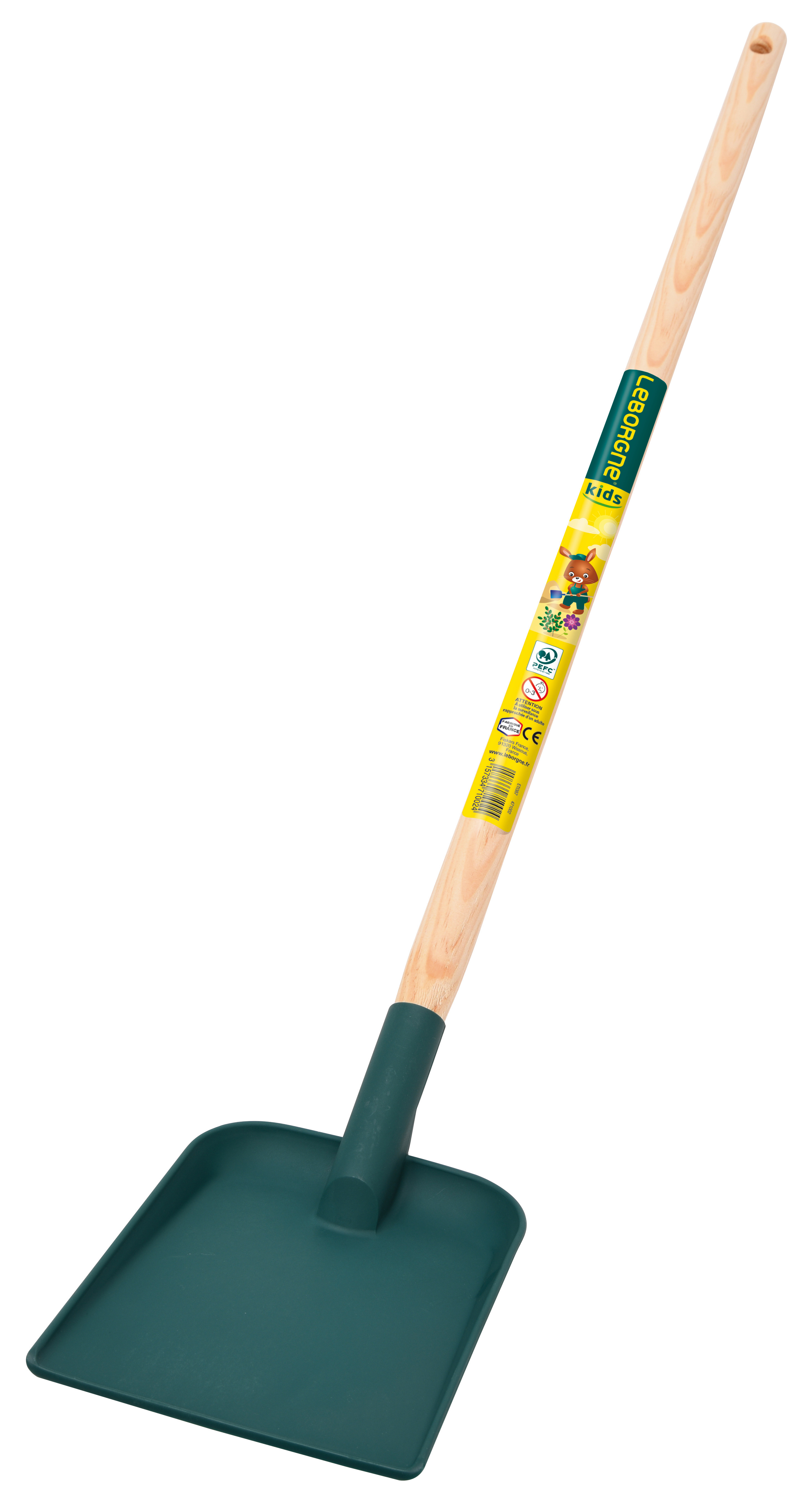 Children's plastic shovel, 100% PEFC certified wooden 70 cm handle