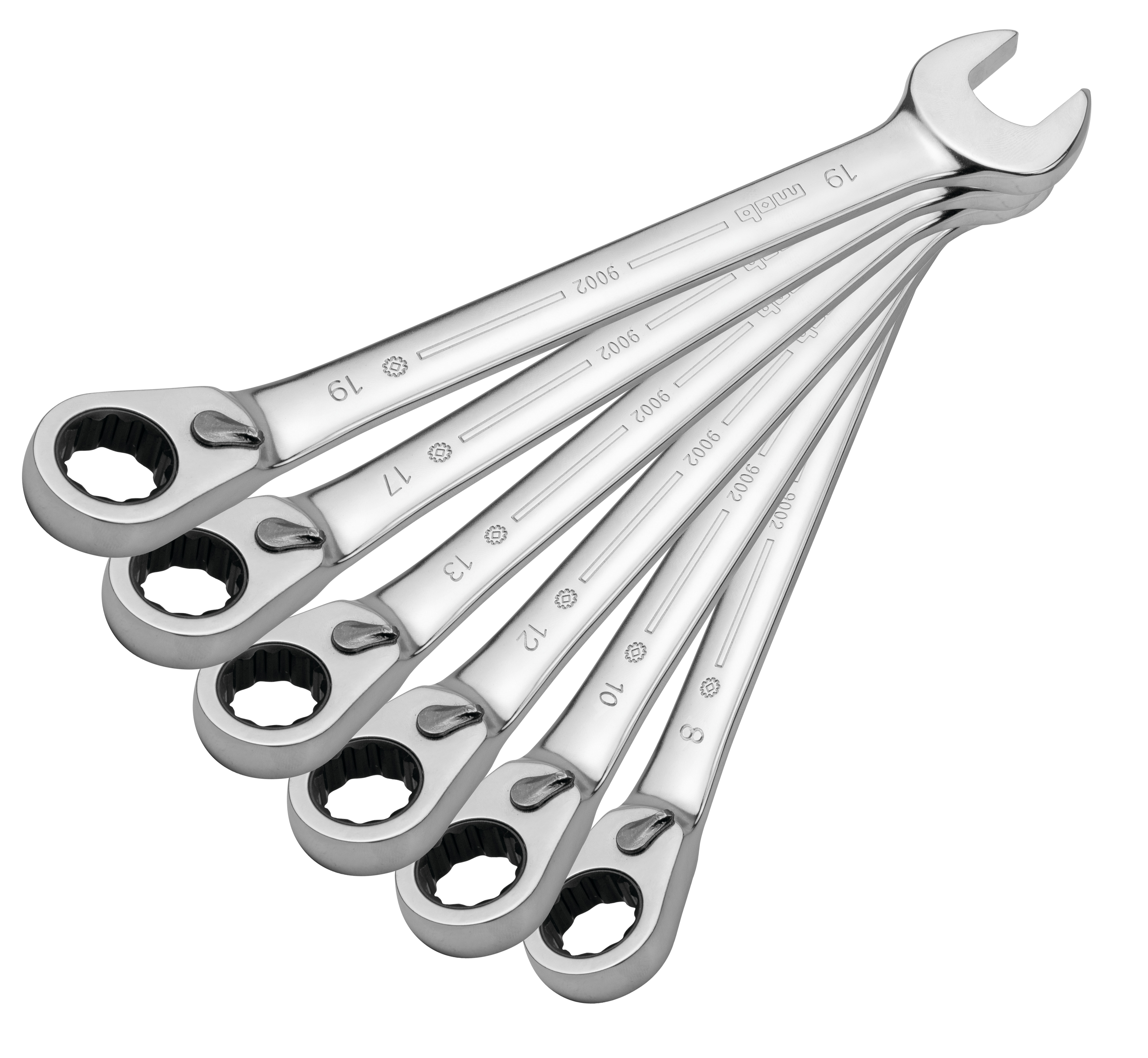 RATCHETING COMBINATION SPANNER SET 