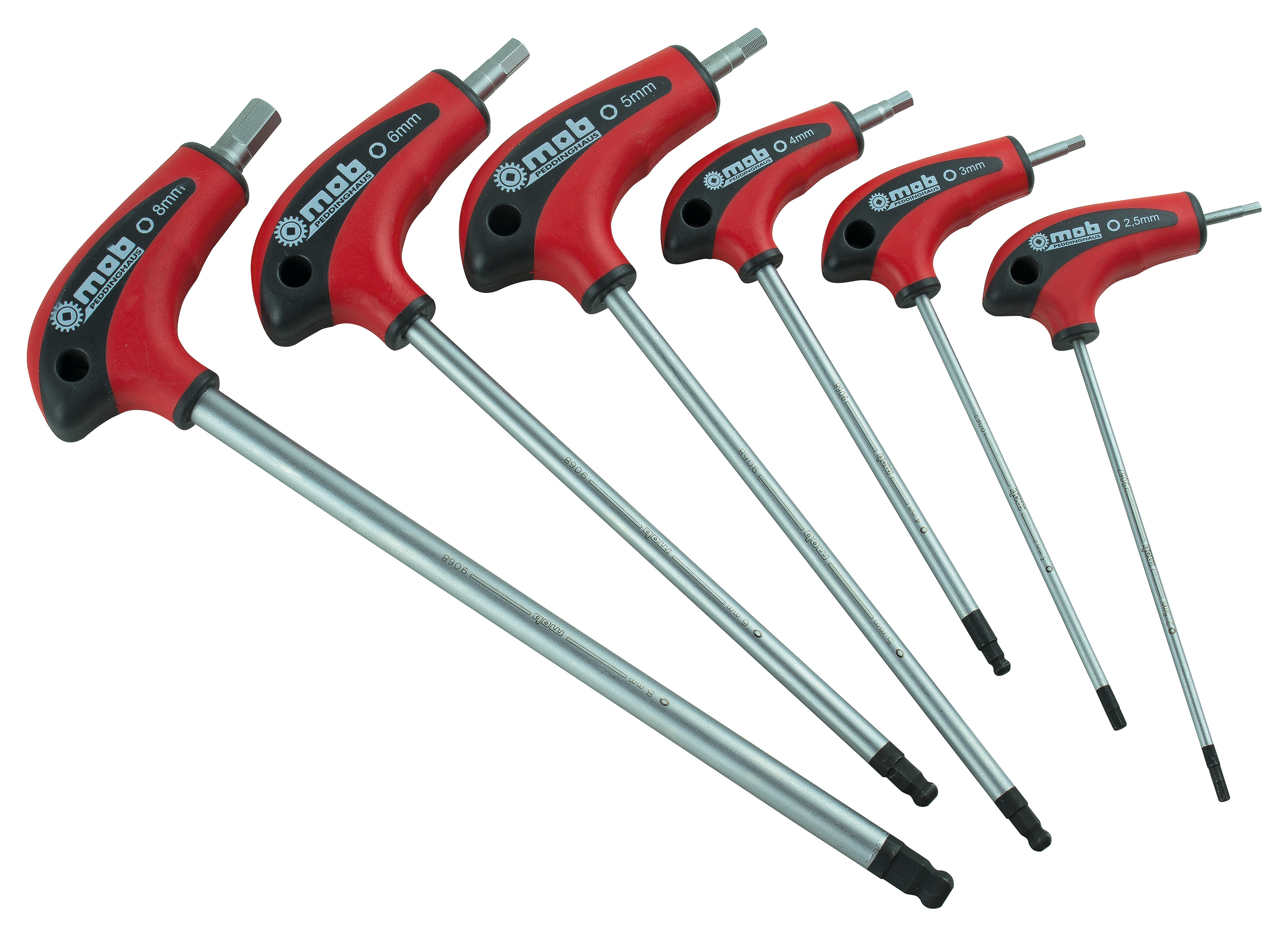 T-HANDLE HEX KEY SET, 6 PIECES