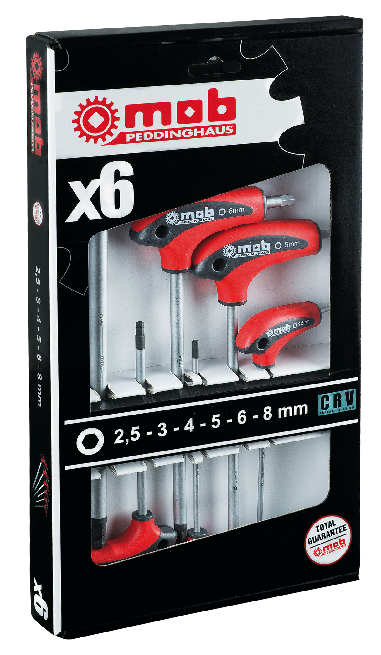 T-HANDLE HEX KEY SET, 6 PIECES