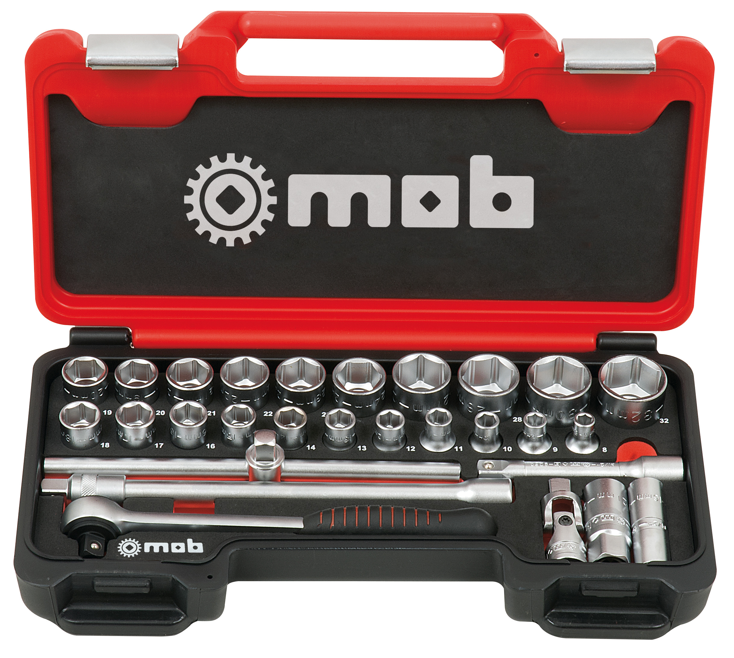 1/2" BOX SET, 28 PIECE, 6-POINT, FAST RATCHET