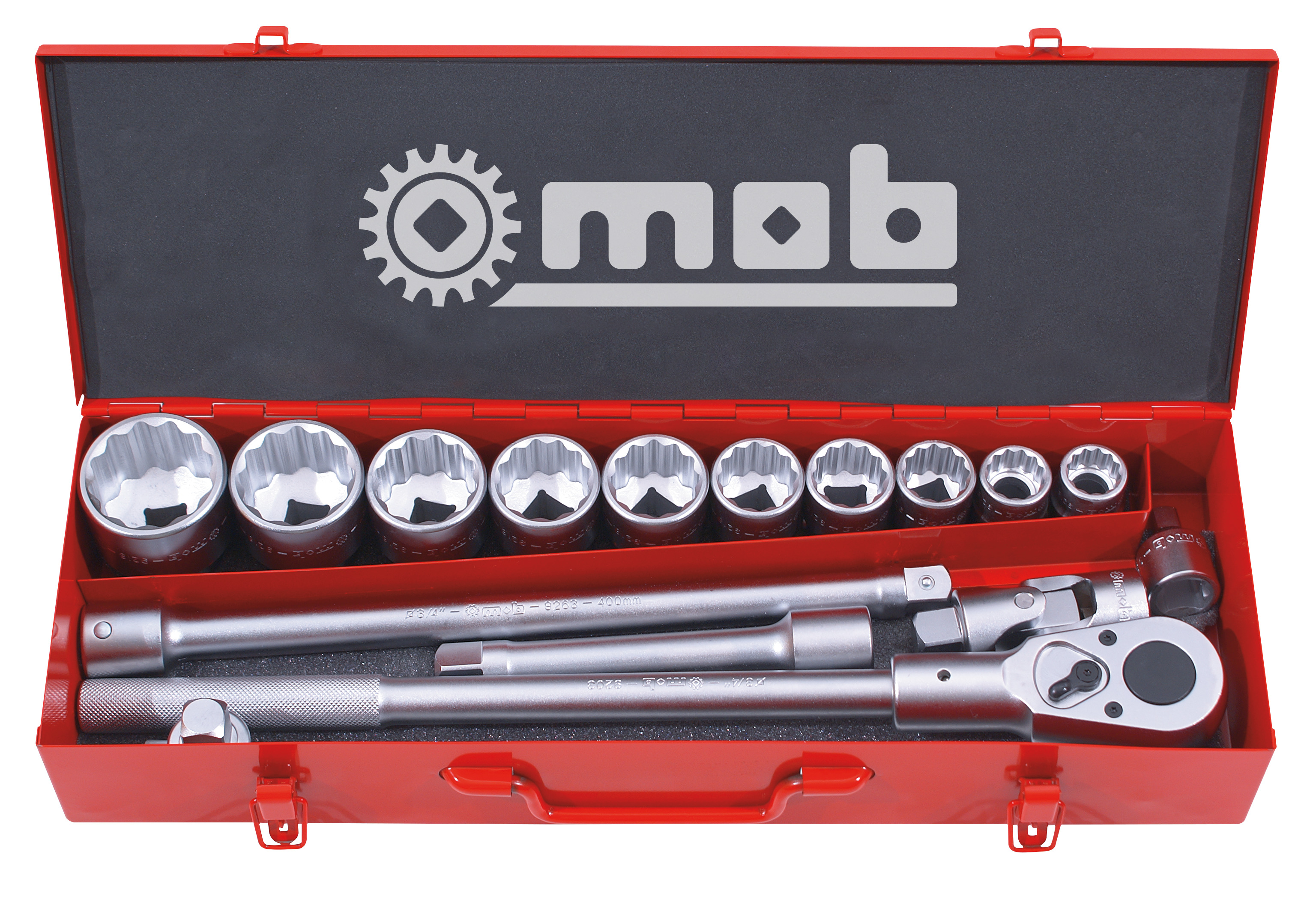 16 PC 3/4" 12-POINT SET IN STEEL CASE