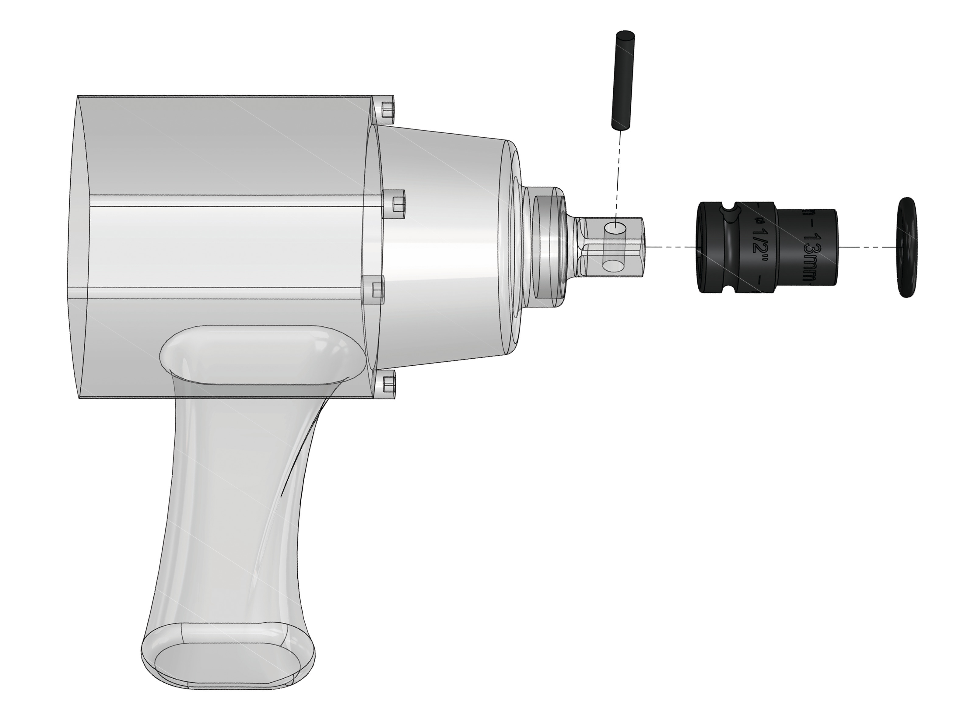 Set elemente de fixare pentru capete si accesorii de impact 1/2