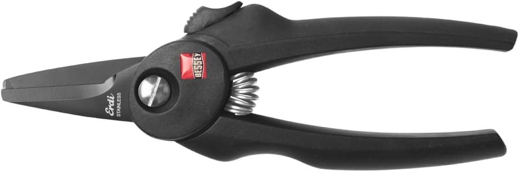 Foarfeca multifunctionala dreapta Bessey D48-2, lama inox, margini dintate anti-alunecare, maner ergonomic bimaterial, 160 mm